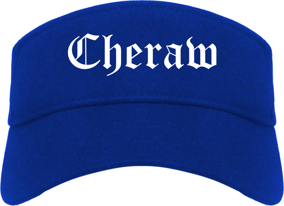 Cheraw South Carolina SC Old English Mens Visor Cap Hat Royal Blue