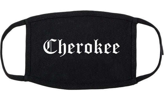 Cherokee Iowa IA Old English Cotton Face Mask Black