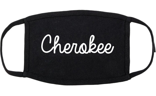Cherokee Iowa IA Script Cotton Face Mask Black