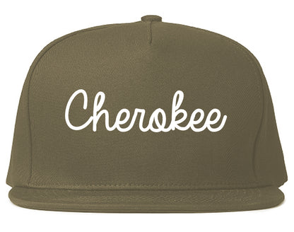 Cherokee Iowa IA Script Mens Snapback Hat Grey