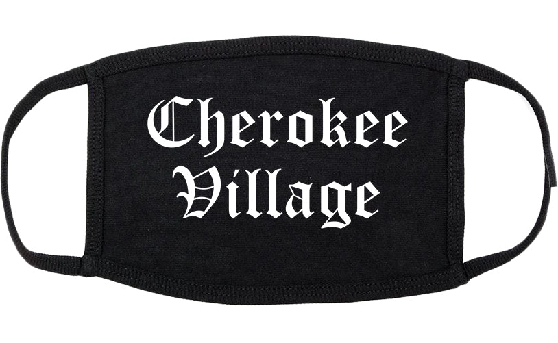 Cherokee Village Arkansas AR Old English Cotton Face Mask Black
