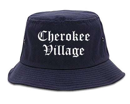 Cherokee Village Arkansas AR Old English Mens Bucket Hat Navy Blue