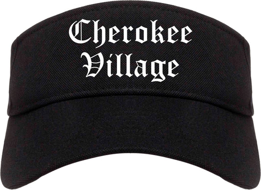 Cherokee Village Arkansas AR Old English Mens Visor Cap Hat Black