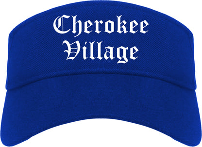Cherokee Village Arkansas AR Old English Mens Visor Cap Hat Royal Blue