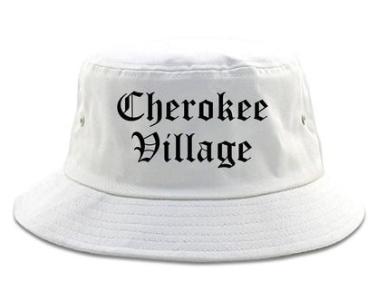 Cherokee Village Arkansas AR Old English Mens Bucket Hat White