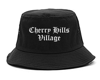 Cherry Hills Village Colorado CO Old English Mens Bucket Hat Black
