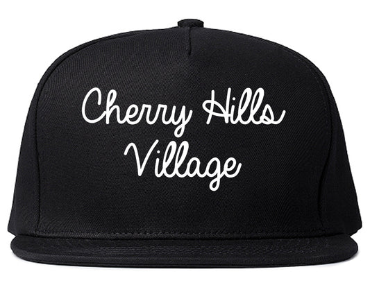 Cherry Hills Village Colorado CO Script Mens Snapback Hat Black