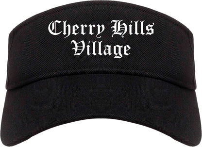Cherry Hills Village Colorado CO Old English Mens Visor Cap Hat Black