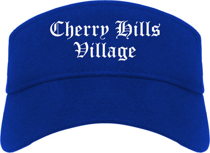 Cherry Hills Village Colorado CO Old English Mens Visor Cap Hat Royal Blue