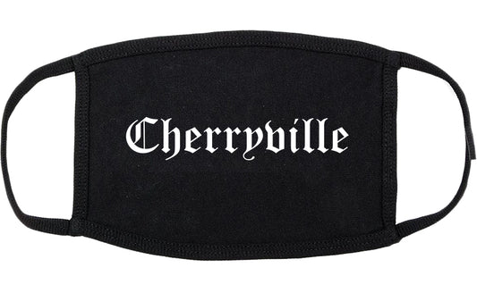 Cherryville North Carolina NC Old English Cotton Face Mask Black