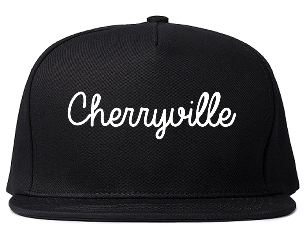 Cherryville North Carolina NC Script Mens Snapback Hat Black