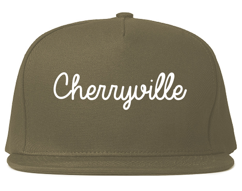 Cherryville North Carolina NC Script Mens Snapback Hat Grey
