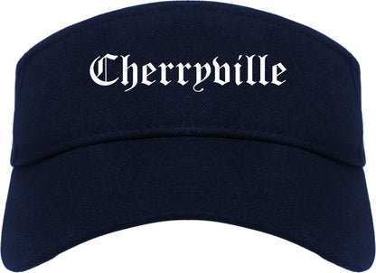 Cherryville North Carolina NC Old English Mens Visor Cap Hat Navy Blue