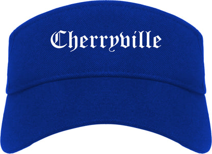 Cherryville North Carolina NC Old English Mens Visor Cap Hat Royal Blue