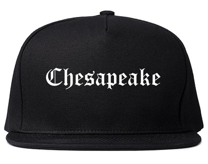 Chesapeake Virginia VA Old English Mens Snapback Hat Black