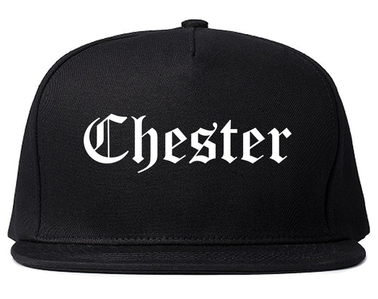 Chester Illinois IL Old English Mens Snapback Hat Black