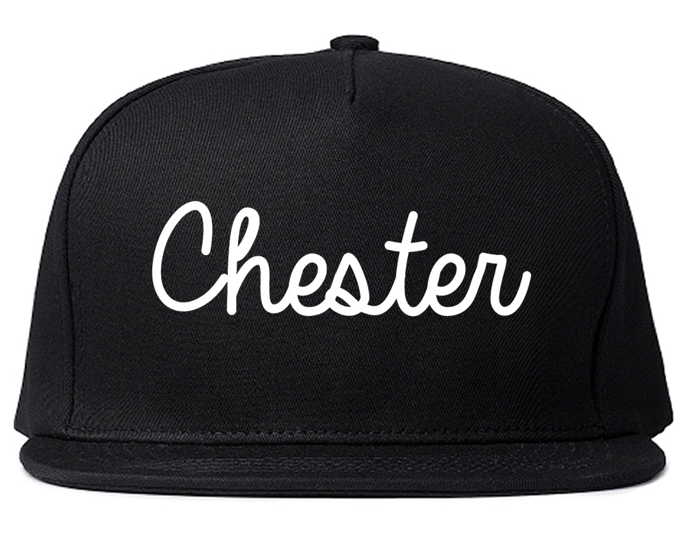 Chester Illinois IL Script Mens Snapback Hat Black