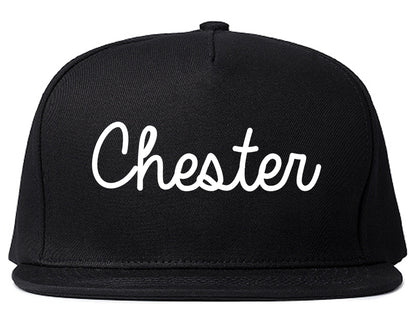 Chester Illinois IL Script Mens Snapback Hat Black
