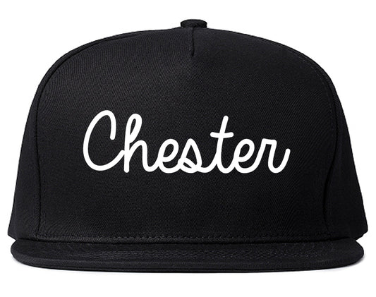 Chester Pennsylvania PA Script Mens Snapback Hat Black