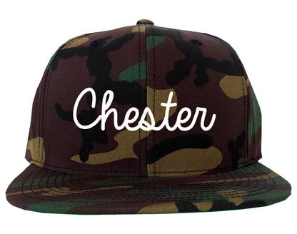 Chester Pennsylvania PA Script Mens Snapback Hat Army Camo