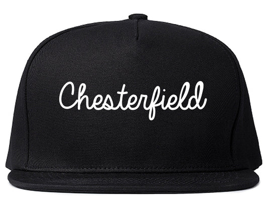 Chesterfield Missouri MO Script Mens Snapback Hat Black