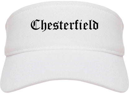 Chesterfield Missouri MO Old English Mens Visor Cap Hat White