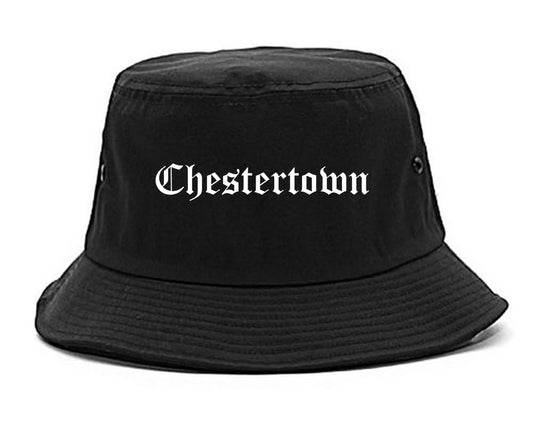 Chestertown Maryland MD Old English Mens Bucket Hat Black