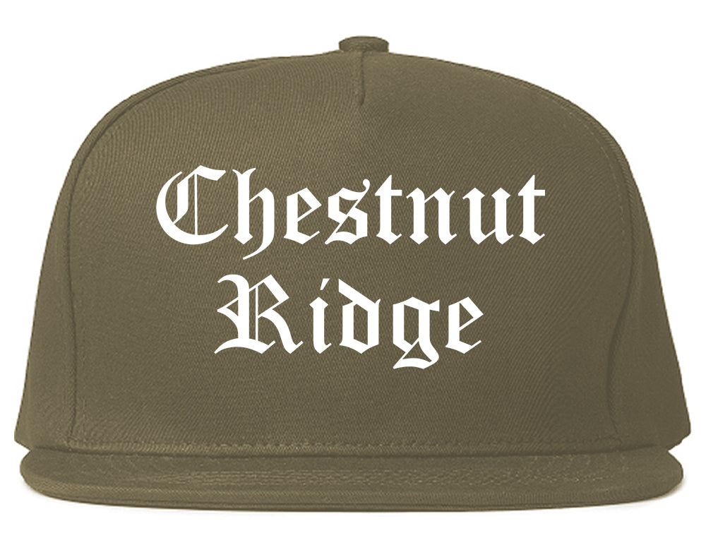 Chestnut Ridge New York NY Old English Mens Snapback Hat Grey