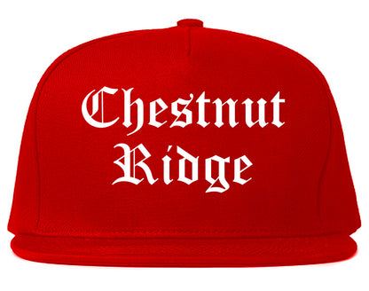 Chestnut Ridge New York NY Old English Mens Snapback Hat Red