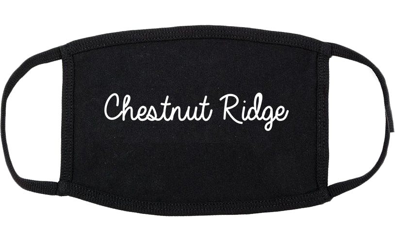 Chestnut Ridge New York NY Script Cotton Face Mask Black