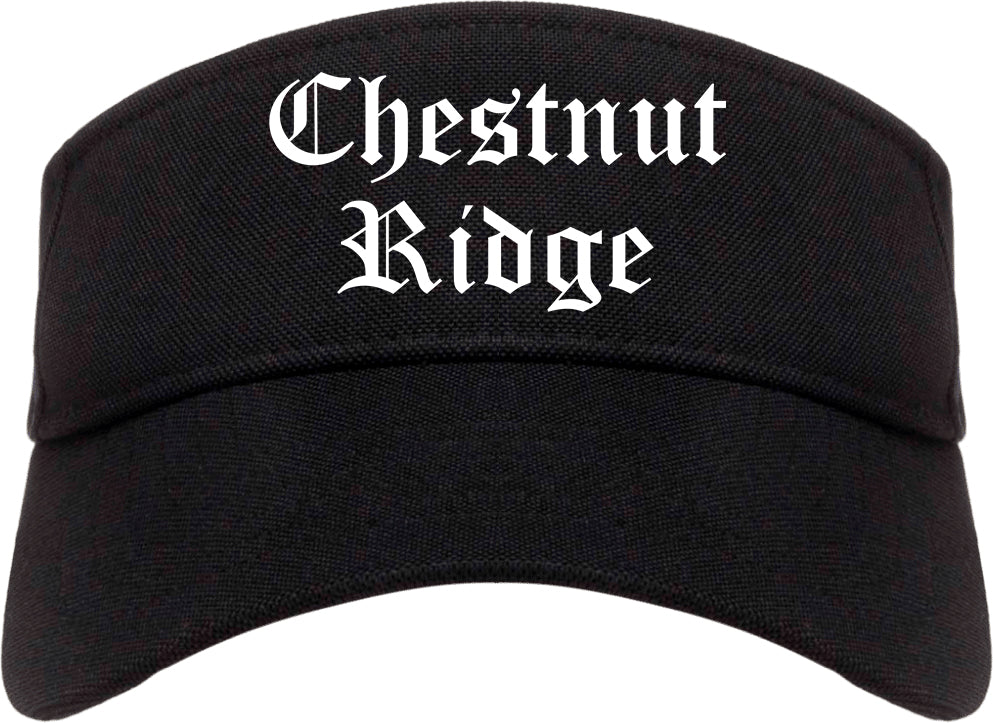 Chestnut Ridge New York NY Old English Mens Visor Cap Hat Black