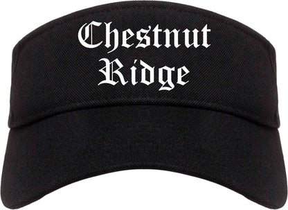 Chestnut Ridge New York NY Old English Mens Visor Cap Hat Black