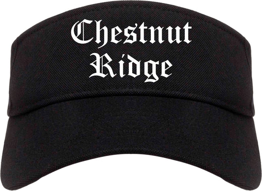 Chestnut Ridge New York NY Old English Mens Visor Cap Hat Black
