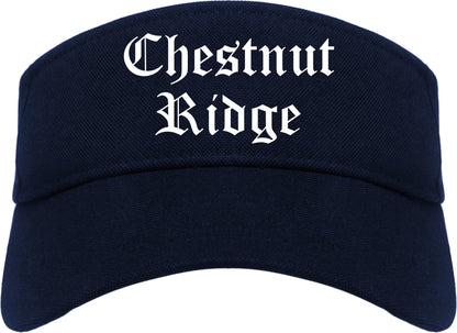 Chestnut Ridge New York NY Old English Mens Visor Cap Hat Navy Blue