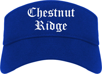 Chestnut Ridge New York NY Old English Mens Visor Cap Hat Royal Blue
