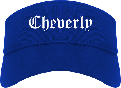 Cheverly Maryland MD Old English Mens Visor Cap Hat Royal Blue