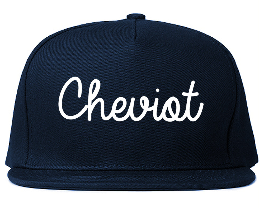 Cheviot Ohio OH Script Mens Snapback Hat Navy Blue