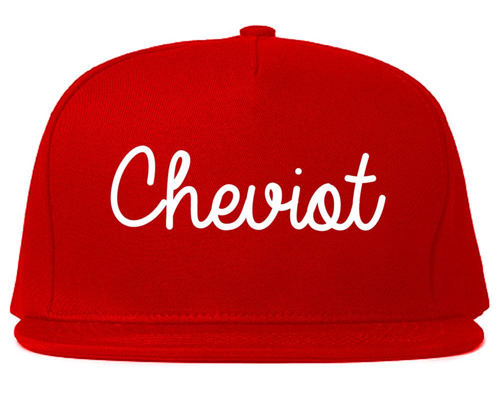 Cheviot Ohio OH Script Mens Snapback Hat Red