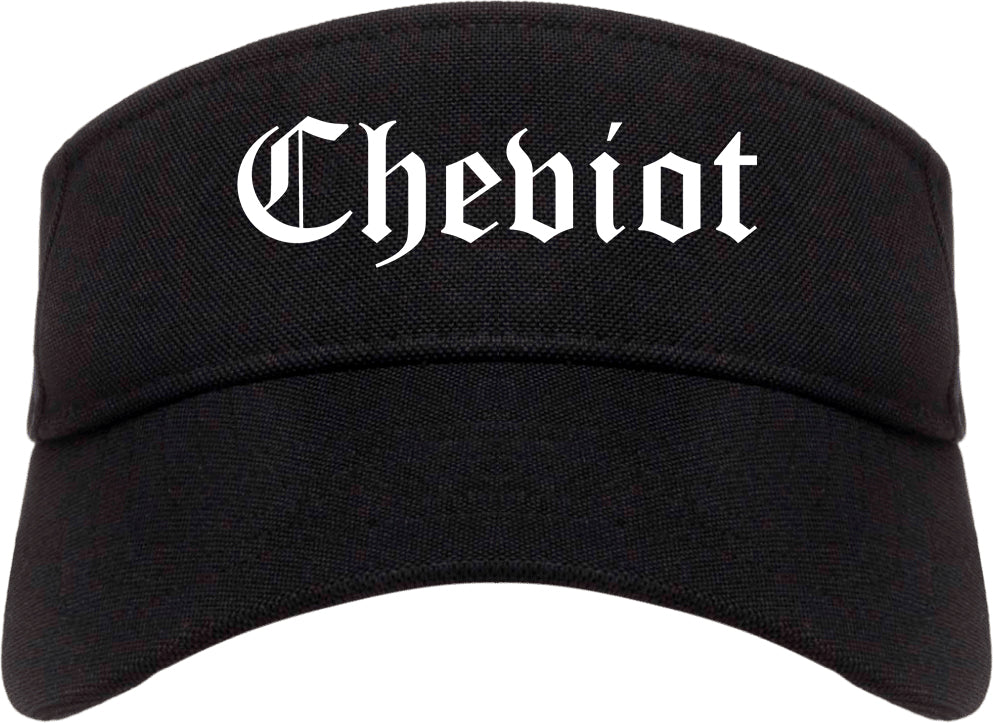 Cheviot Ohio OH Old English Mens Visor Cap Hat Black