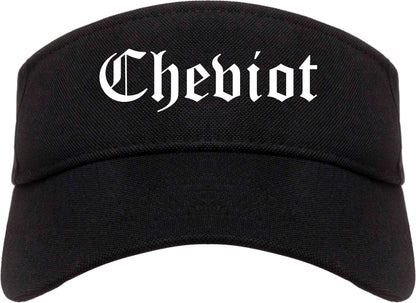 Cheviot Ohio OH Old English Mens Visor Cap Hat Black