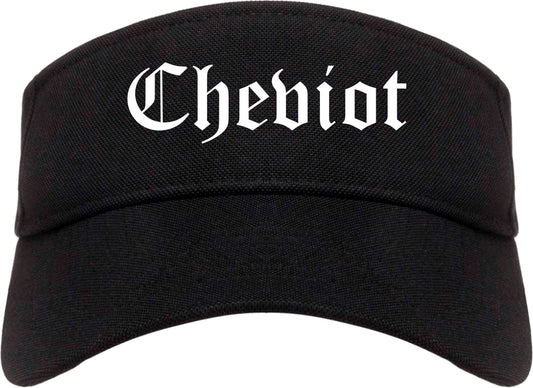 Cheviot Ohio OH Old English Mens Visor Cap Hat Black