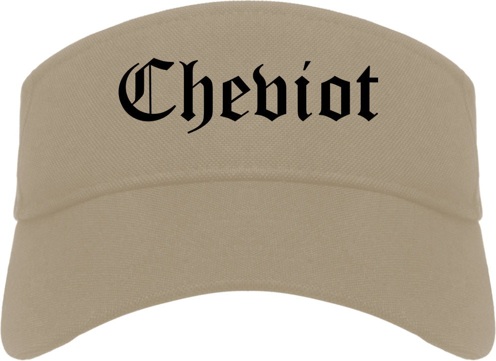 Cheviot Ohio OH Old English Mens Visor Cap Hat Khaki