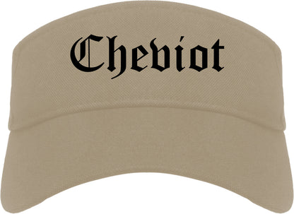 Cheviot Ohio OH Old English Mens Visor Cap Hat Khaki