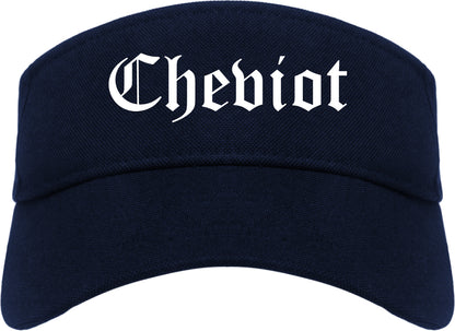 Cheviot Ohio OH Old English Mens Visor Cap Hat Navy Blue