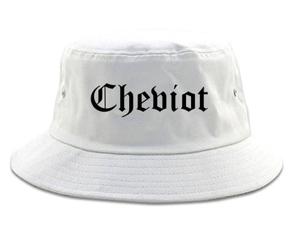 Cheviot Ohio OH Old English Mens Bucket Hat White