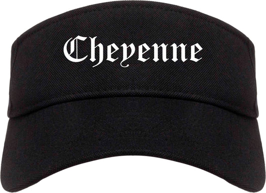 Cheyenne Wyoming WY Old English Mens Visor Cap Hat Black