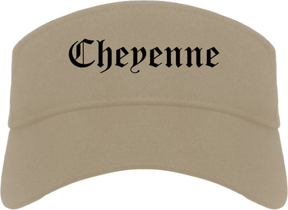 Cheyenne Wyoming WY Old English Mens Visor Cap Hat Khaki