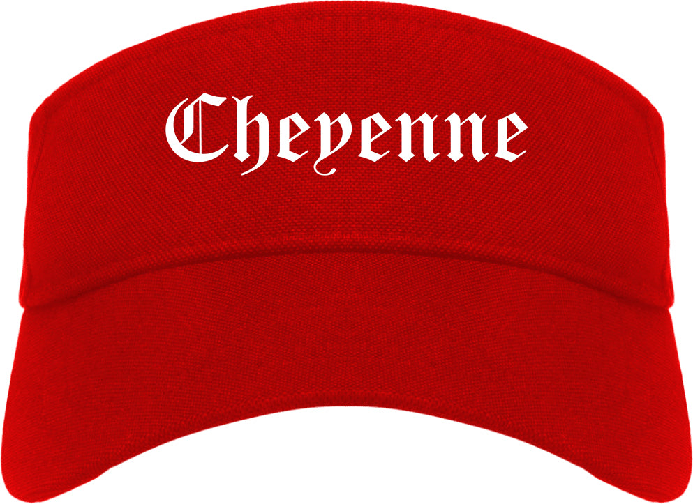 Cheyenne Wyoming WY Old English Mens Visor Cap Hat Red