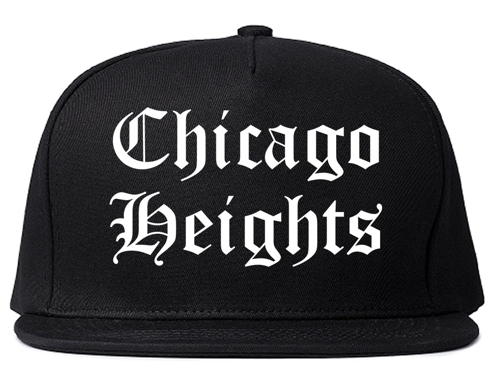 Chicago Heights Illinois IL Old English Mens Snapback Hat Black