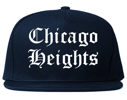 Chicago Heights Illinois IL Old English Mens Snapback Hat Navy Blue